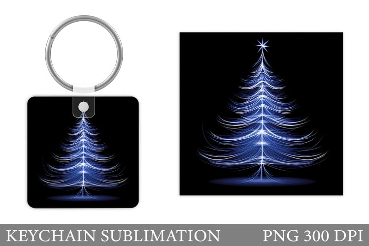 Christmas Tree Keychain. Winter Keychain Sublimation