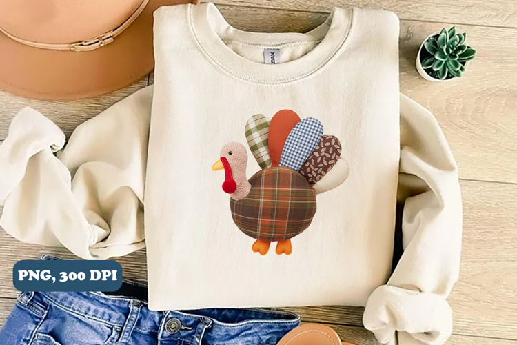 Thanksgiving Png Patchwork Turkey Png sublimation
