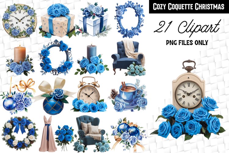 Cozy Coquette Christmas Clipart Bundle PNG