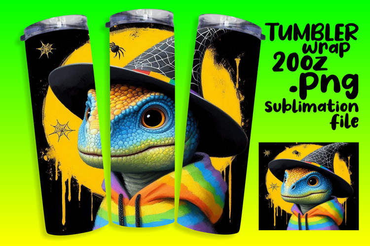 Sublimation Artwork for 20oz Tumblers , Halloween Dino