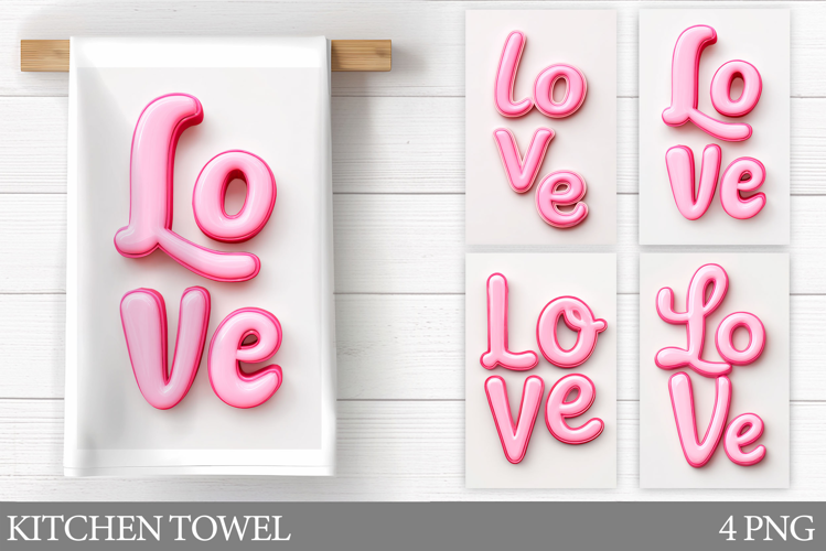 Love Kitchen Towel Sublimation. Valentines Kitchen Towel