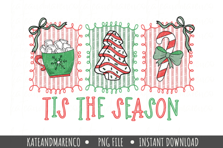 Tis The Season PNG | Preppy Christmas Coquette Sublimation