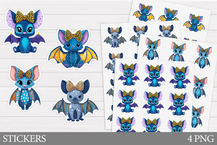 Cute Bat Sticker Printable. Cute Halloween Sticker Design
