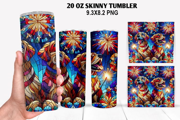 Boxer Skinny Tumbler 20oz Wrap Design,4th of july Tumble PNG