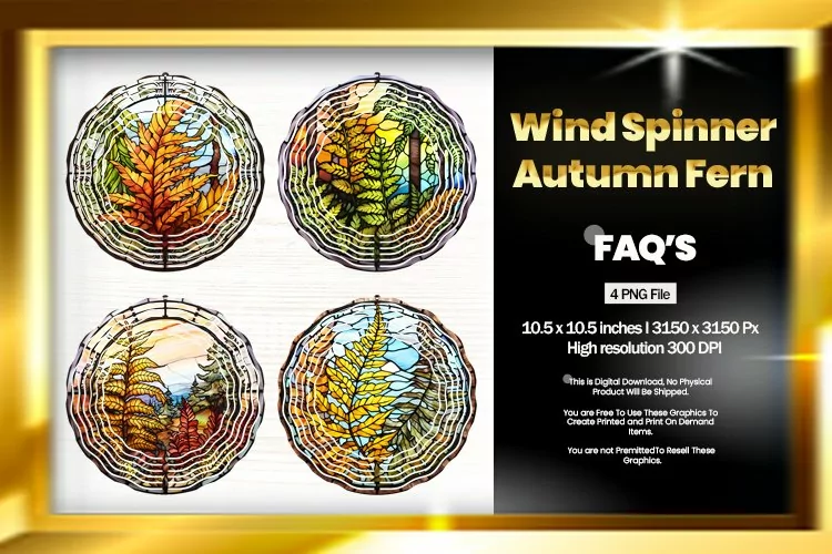 Autumn Fern Wind Spinner Sublimation - 04 Variations