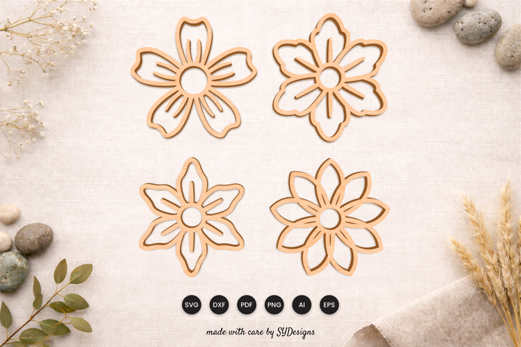 Floral Laser Cut SVG Set