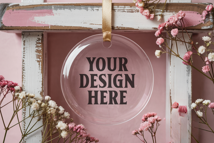 Acrylic Christmas Ornament Mockup , christmas ornament mocku