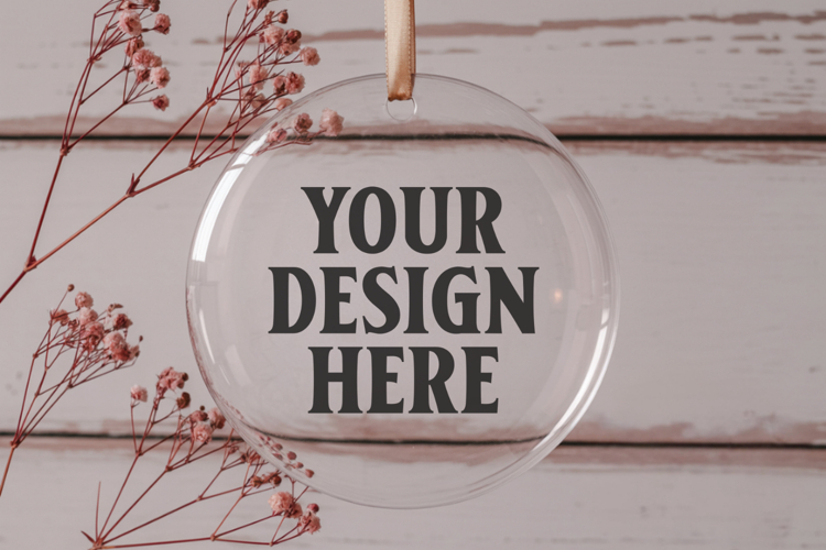 Acrylic Christmas Ornament Mockups , acrylic blank mockup