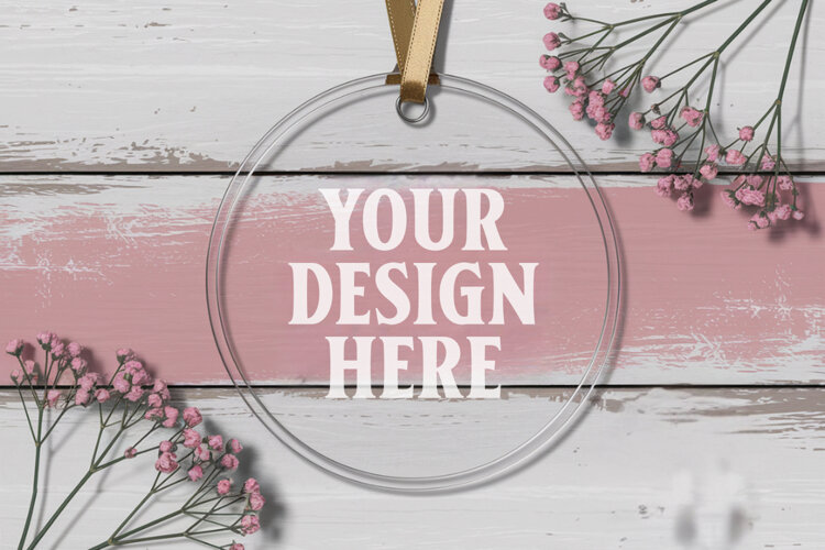 Acrylic Christmas Ornament Mockups | Clear Holiday Ornament example image 1