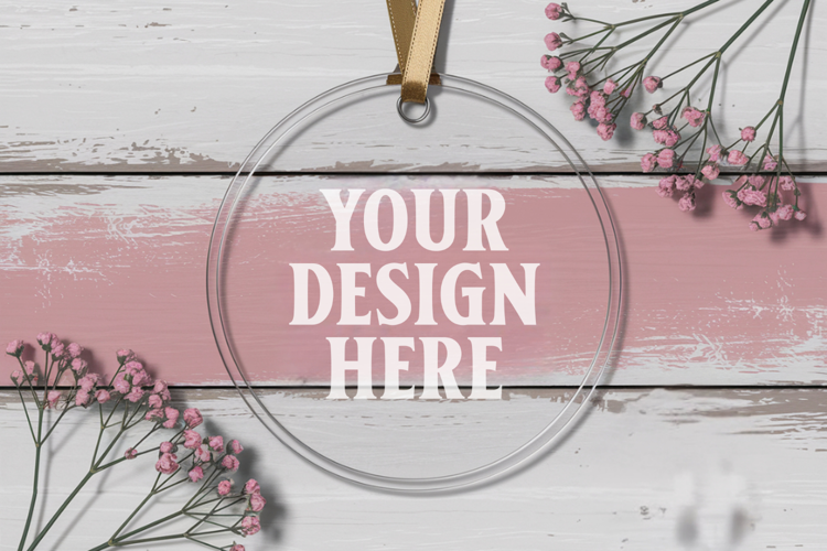Acrylic Christmas Ornament Mockups | Clear Holiday Ornament