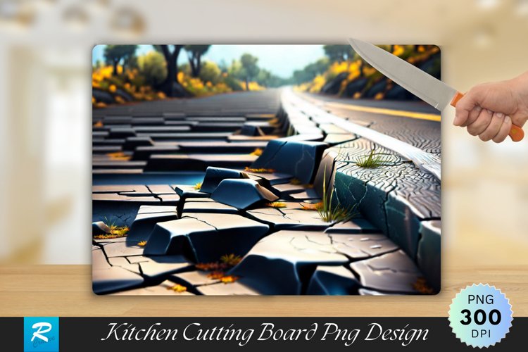 Crack Road Background Cutting Board sublimation Design
