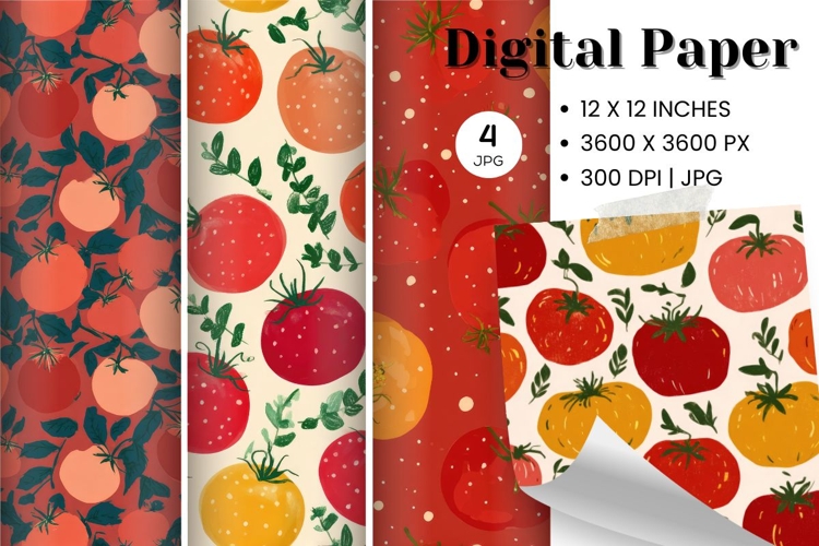 Tomato Pattern Background Fresh Fruit Wallpaper Backdrop_142