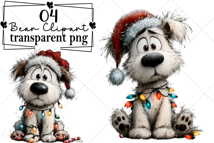 Whimsical Christmas Polar Bear Clipart Watercolor PNG