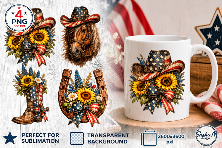 4th of July Clipart, Patriotic sublimation design