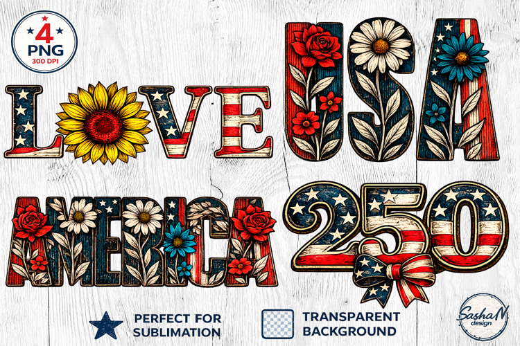 4th of July Clipart, Patriotic sublimation design