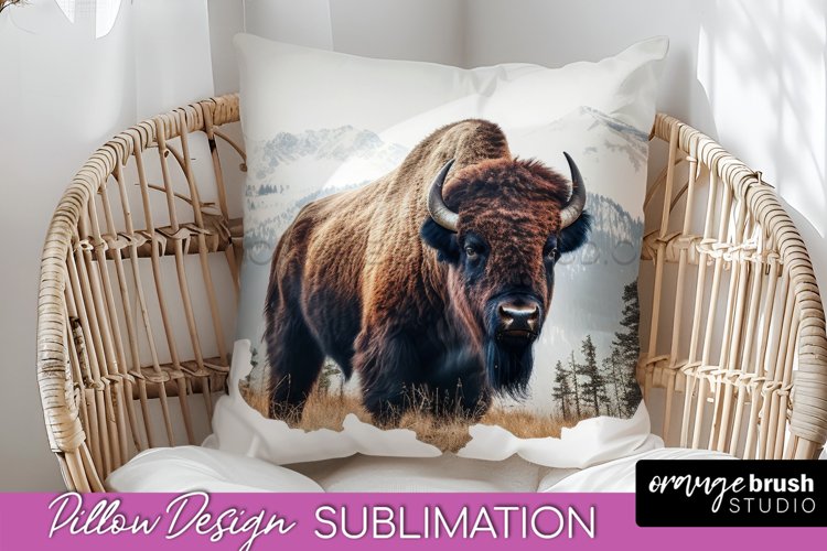 Wild Animals Pillow Cover - Mountain Pillow Sublimation example image 1