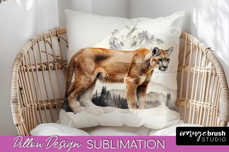 Wild Animals Pillow Cover - Mountain Pillow Sublimation example image 1
