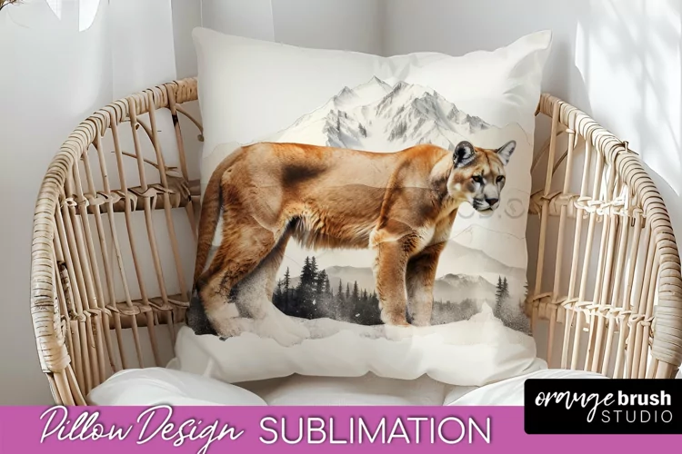 Wild Animals Pillow Cover - Mountain Pillow Sublimation