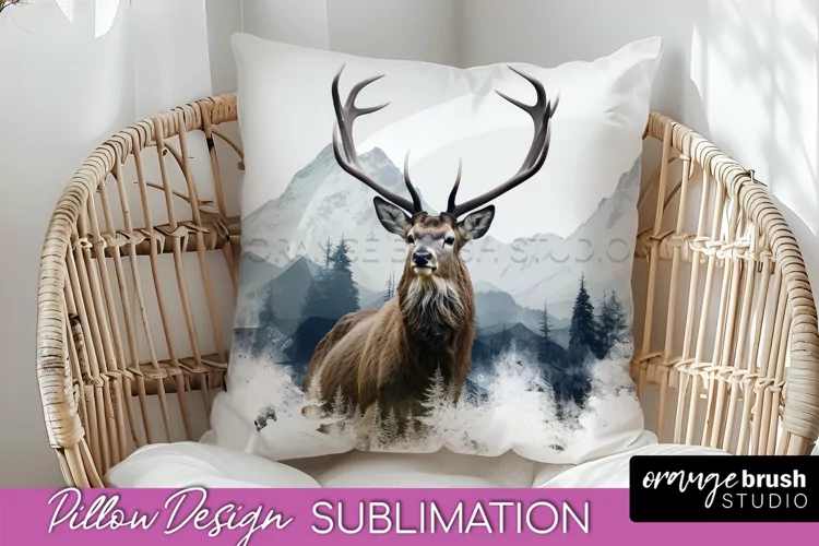 Wild Animals Pillow Cover - Mountain Pillow Sublimation