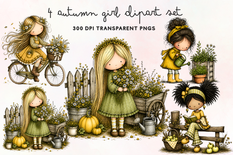 Autumn Girl Clipart PNG