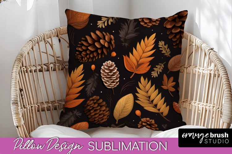 Fall Pillow Cover - Autumn Forest Pillow Sublimation example image 1