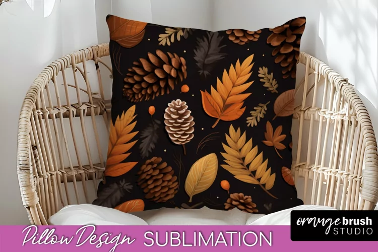 Fall Pillow Cover - Autumn Forest Pillow Sublimation