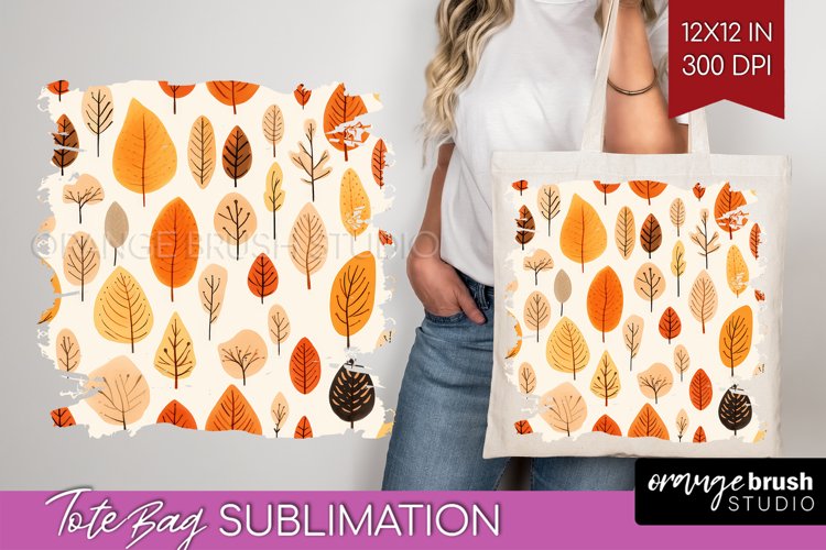 Autumn Forest Tote Bag - Fall Tote Bag PNG Sublimation