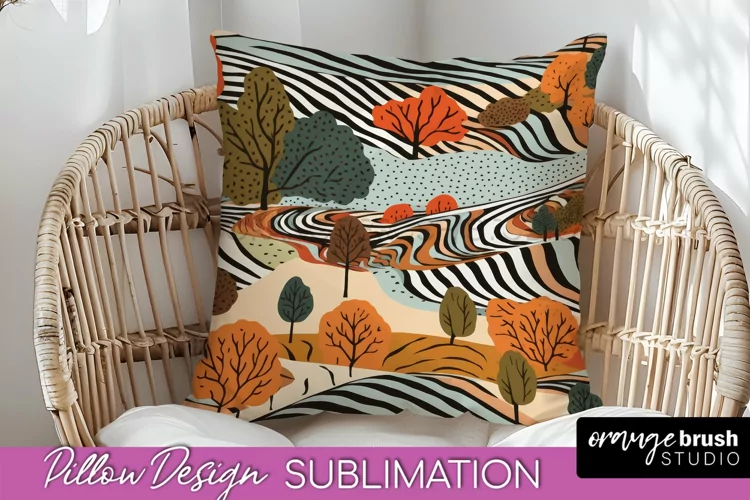 Fall Pillow Cover - Autumn Forest Pillow Sublimation