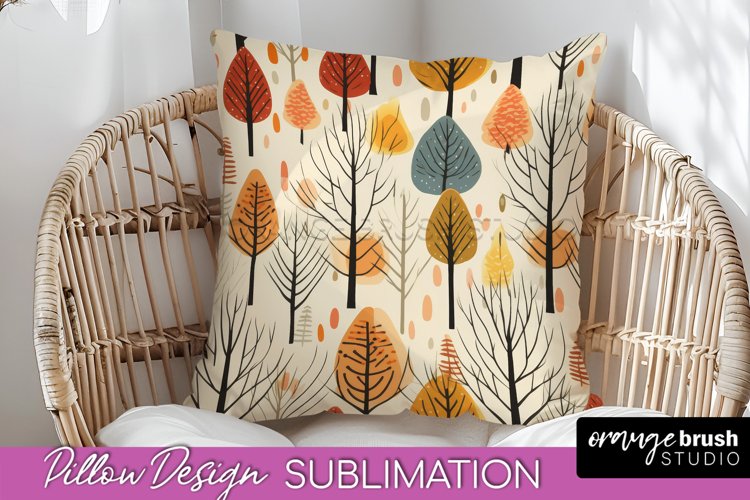 Fall Pillow Cover - Autumn Forest Pillow Sublimation example image 1