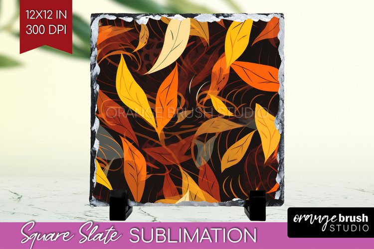 Autumn Forest Slate PNG - Fall Square Slate Sublimation