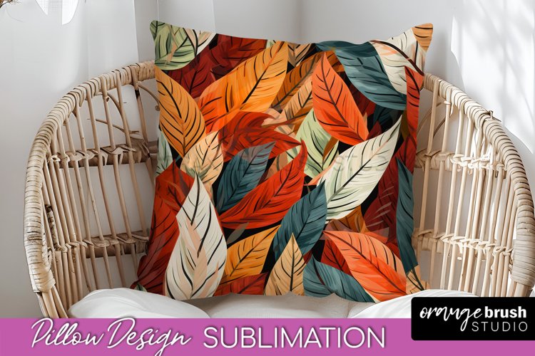 Fall Pillow Cover - Autumn Forest Pillow Sublimation example image 1