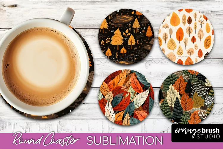 Fall Round Coasters - Autumn Forest Coaster Sublimation