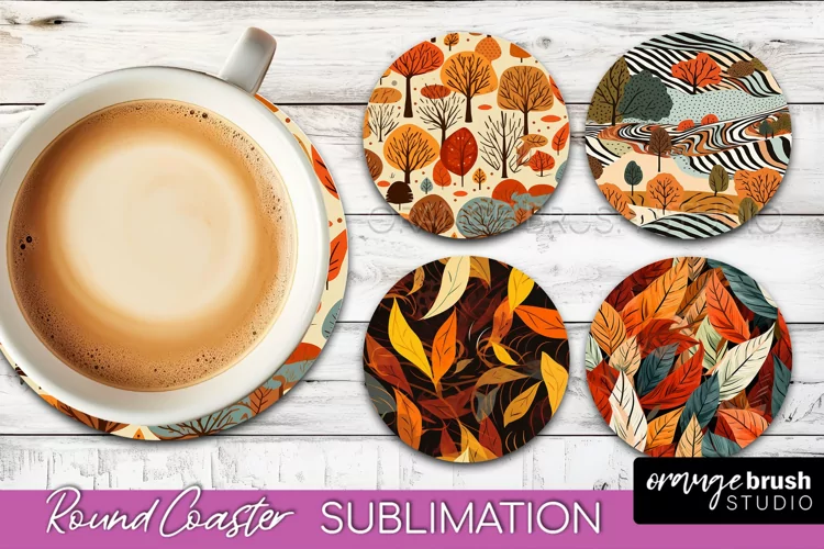 Fall Round Coasters - Autumn Forest Coaster Sublimation