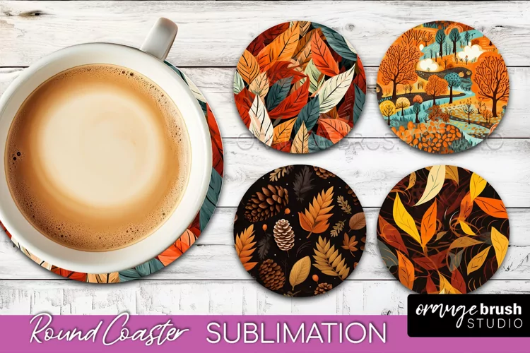 Fall Round Coasters - Autumn Forest Coaster Sublimation