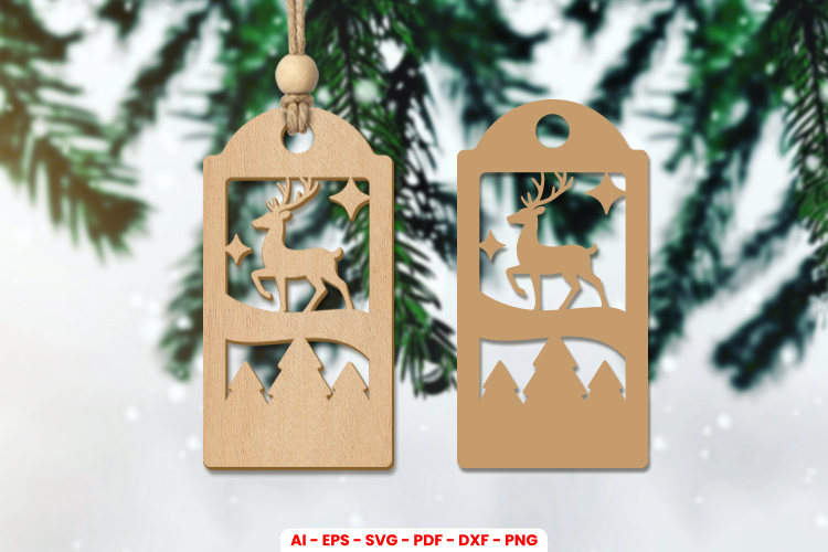 Christmas Gift Tag Laser Cut SVG