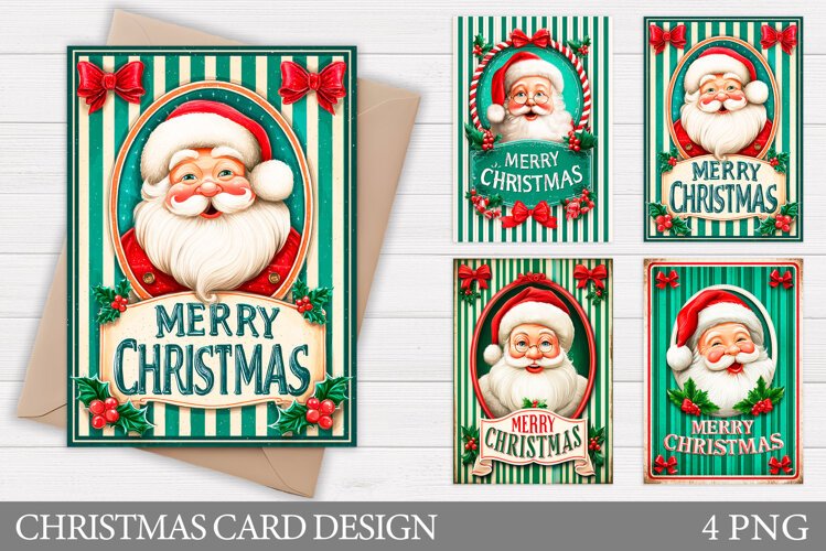 Christmas Card Design. Santa Claus Card Printable example image 1