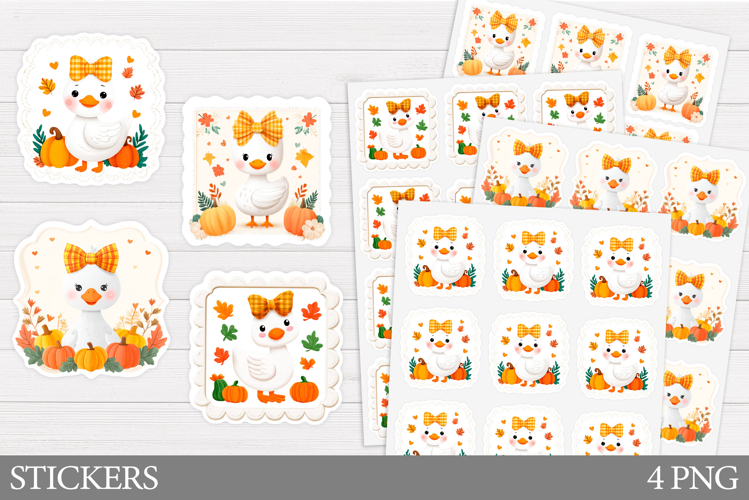Fall Goose Sticker Printable. Fall Sticker Design