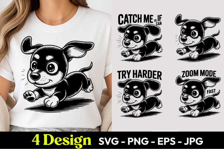 Catch Me Dog Humor SVG PNG