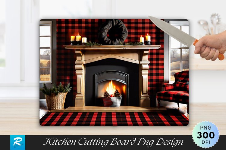 Farmhouse Mantelpiece with Burlap and Buffalo Cutting Board example image 1