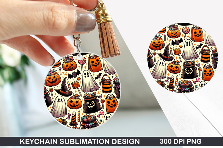 Halloween Keychain Sublimation - Halloween Keychain PNG