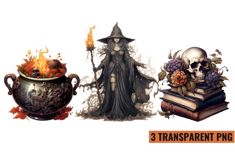 Watercolor Halloween Witch sublimation , PNG