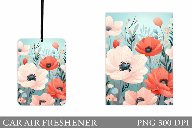 Flowers Car Air Freshener. Car Air Freshener Sublimation