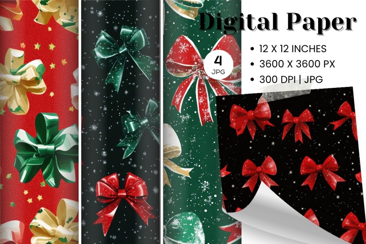 Bow Ribbon Background Bow Digital Paper Pattern Wallpaper_7