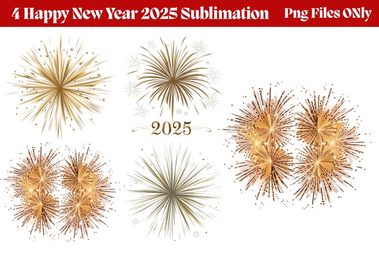 Happy New Year Fireworks Clipart PNG