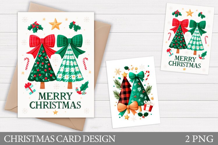 Christmas Card Printable. Christmas Tree Card Design example image 1