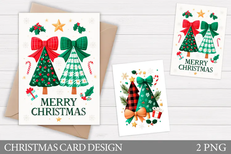 Christmas Card Printable. Christmas Tree Card Design