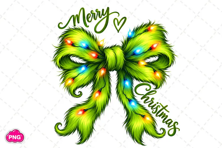 Merry Christmas Bow PNG, Merry Christmas Sublimation