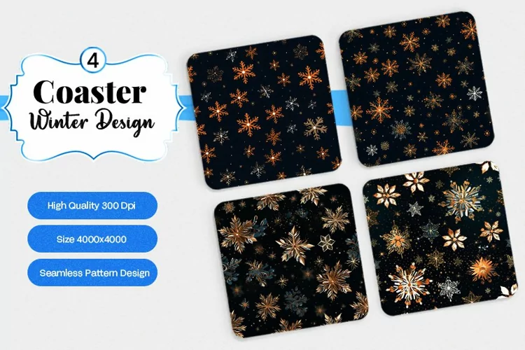 Square Coaster winter snow Sublimation