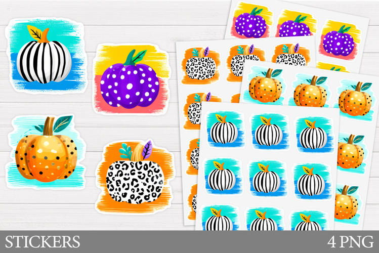 Pumpkin Sticker Printable. Fall Sticker Design