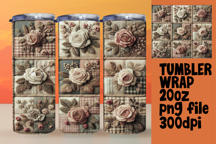 LUXE PNG Tumbler Design 20oz , Patchwork